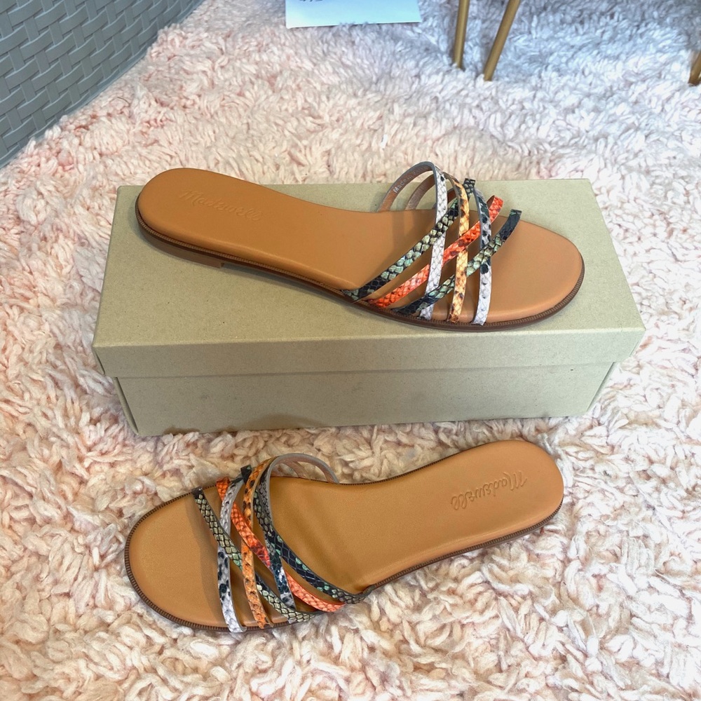 NWT Madewell Leather Crisscross Slide Sandals